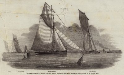 Competencia del Club de Yates del Támesis, Prima Donna rodeando la boya en Erith de Nicholas Matthews Condy